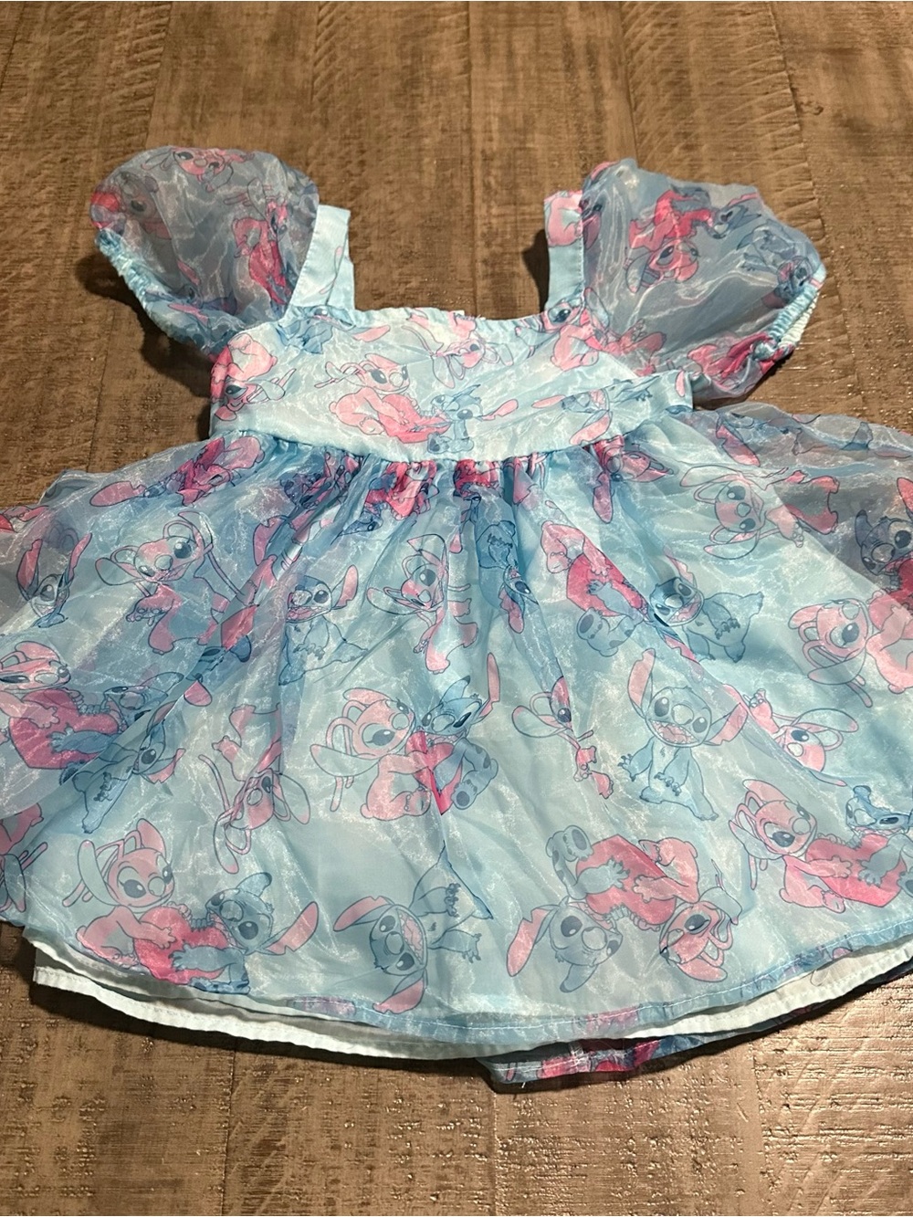 Disney Blue & Pink Stitch & Angel Girls Dress
